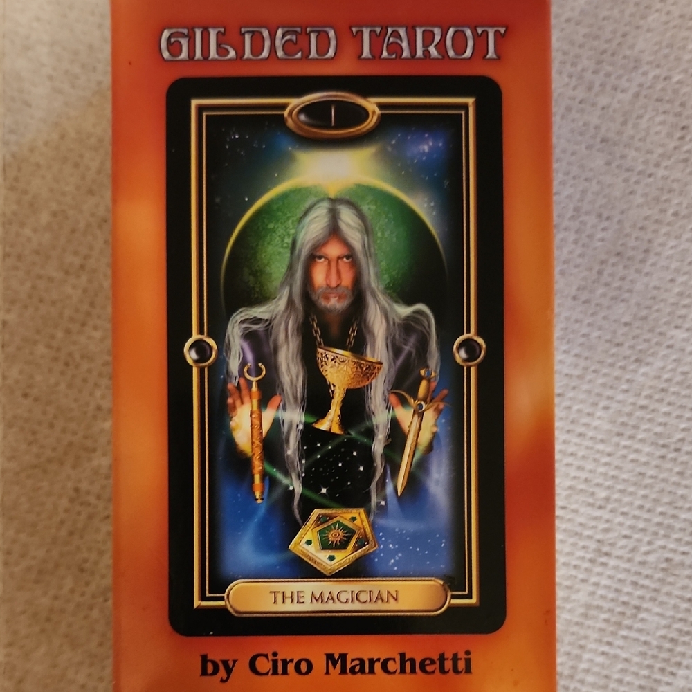 Gilded Tarot Card Deck by - Orange and Black
